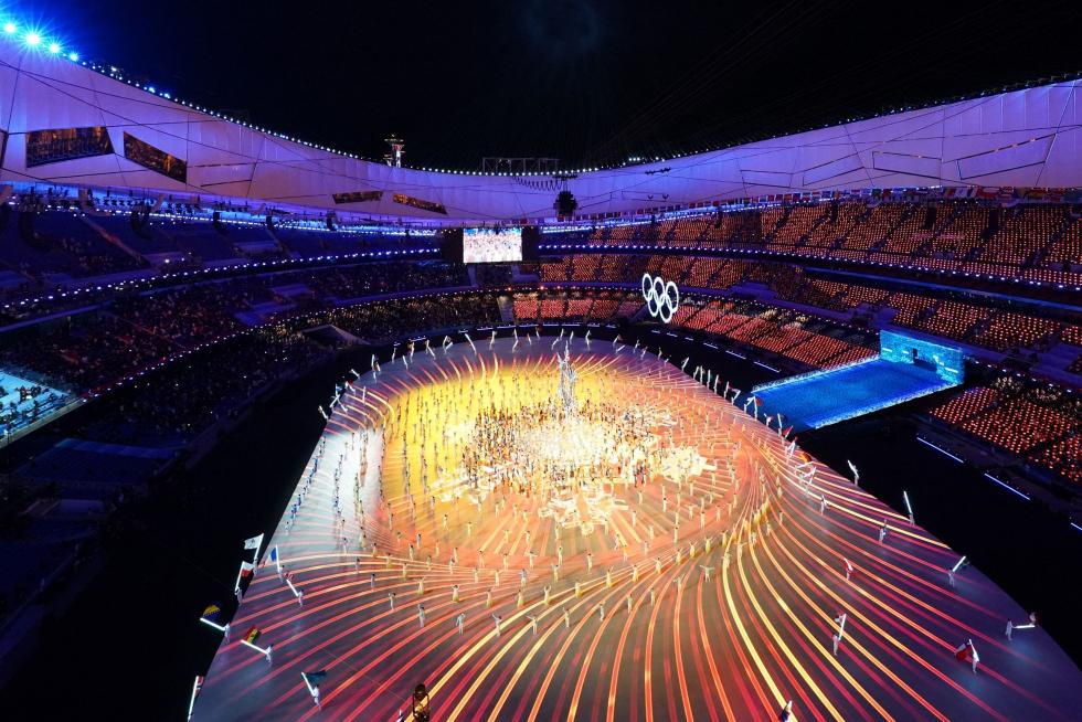 2022 Beijing Olympics - Closing Ceremony - National Stadium, Beijing, China - February 20, 2022. The cauldron and performers are seen during the closing ceremony. REUTERS/Susana Vera OLYMPICS-2022-CLOSING/