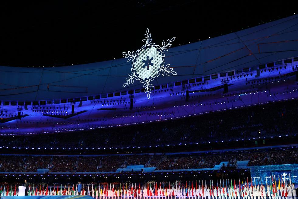 2022 Beijing Olympics - Closing Ceremony - National Stadium, Beijing, China - February 20, 2022. Performers during the closing ceremony. REUTERS/Fabrizio Bensch OLYMPICS-2022-CLOSING/