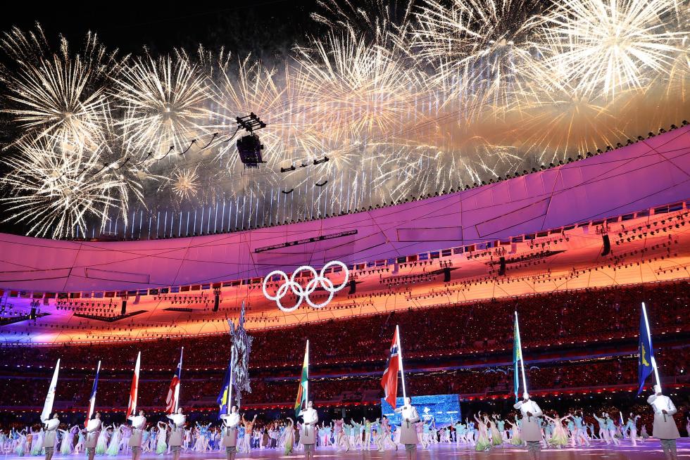 2022 Beijing Olympics - Closing Ceremony - National Stadium, Beijing, China - February 20, 2022. General view of fireworks during the closing ceremony. REUTERS/Eloisa Lopez OLYMPICS-2022-CLOSING/