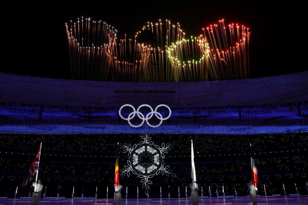 2022 Beijing Olympics - Closing Ceremony - National Stadium, Beijing, China - February 20, 2022. General view of fireworks during the closing ceremony. REUTERS/Eloisa Lopez OLYMPICS-2022-CLOSING/
