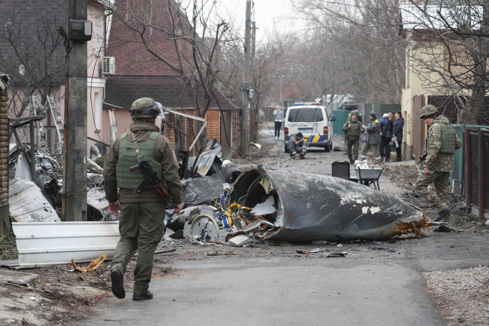 Aftermath of military plane downing in Kiev