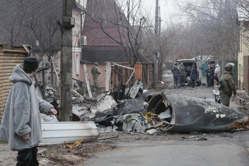 Aftermath of military plane downing in Kiev