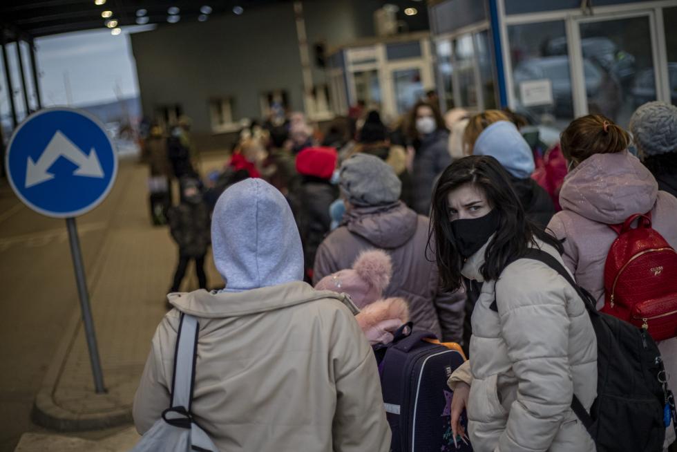 Llegada de ciudadanos ucranianos a Eslovaquia.