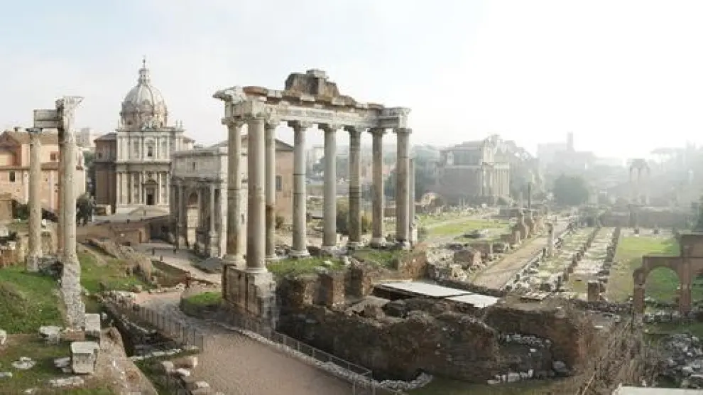Vista del foro romano de la capital italiana
