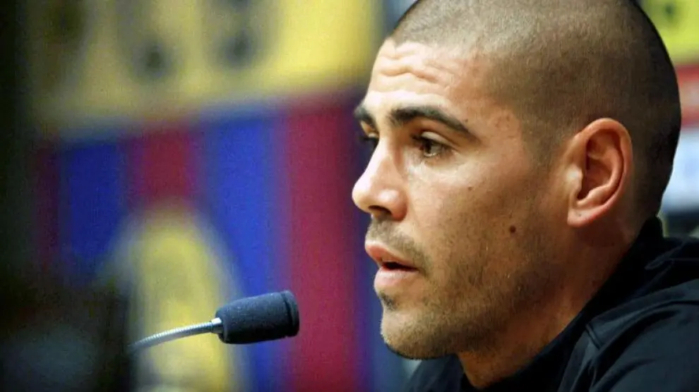 El portero titular del Barça, Víctor Valdés