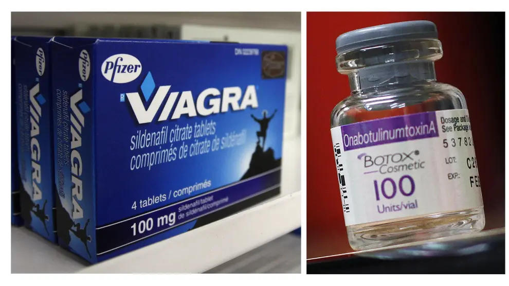 Dos de los productos más famosos de Pfizer y Allergan, Viagra y Botox, respectivamente.