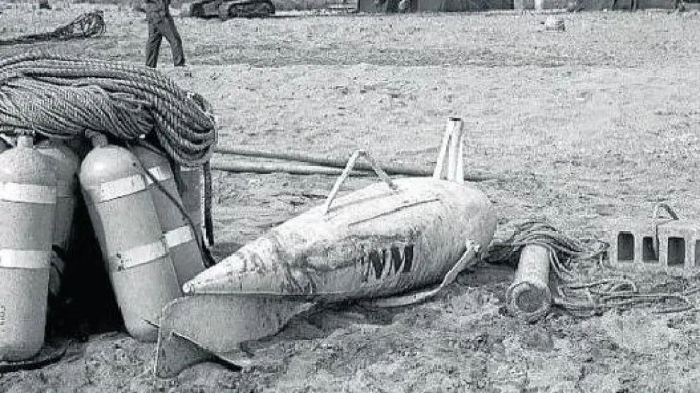 Una de las tres bombas radioactivas que cayeron en tierra firme sobre Palomares.