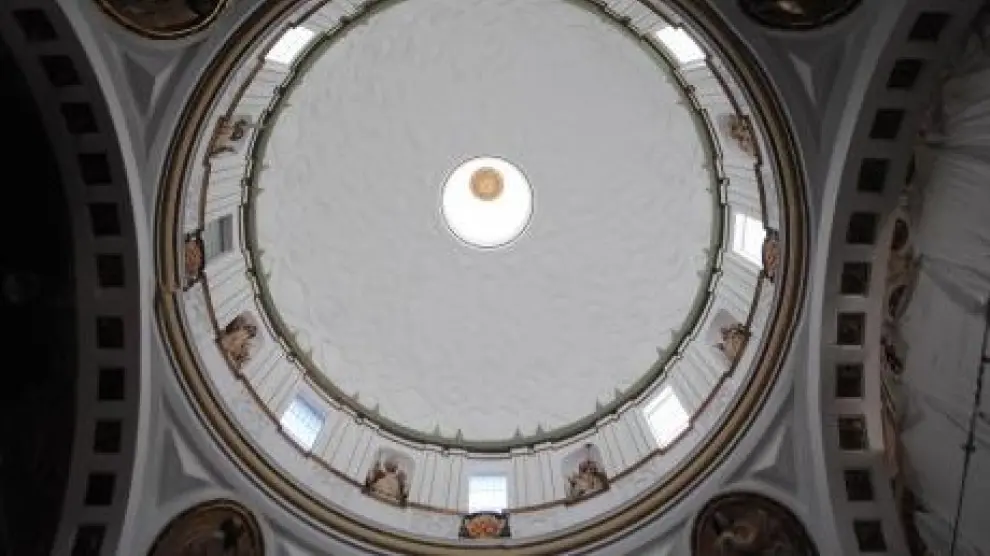Imagen de la cúpula de la Colegiata de Santa María de Calatayud rehabilitada.