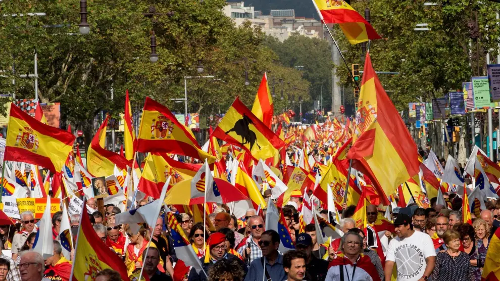 La manifestación por la unidad de España ha congregado a miles de personas.