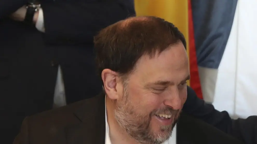 Oriol Junqueras, junto al diputado al Congreso, Gabriel Rufián.