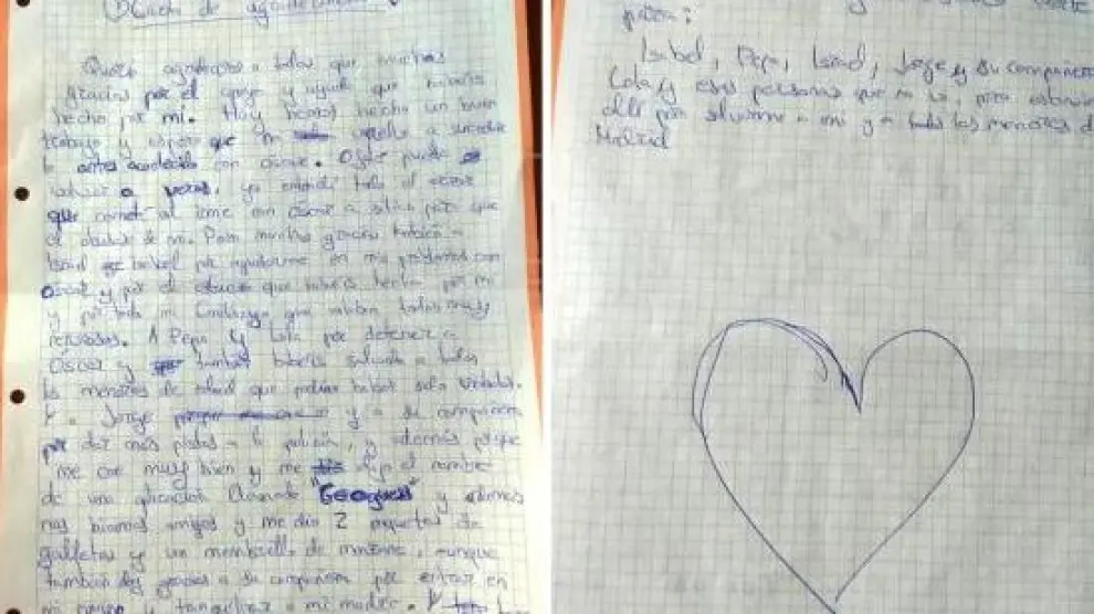 El menor de 15 años escribió una carta para agradecer su labor a la Policía Nacional.