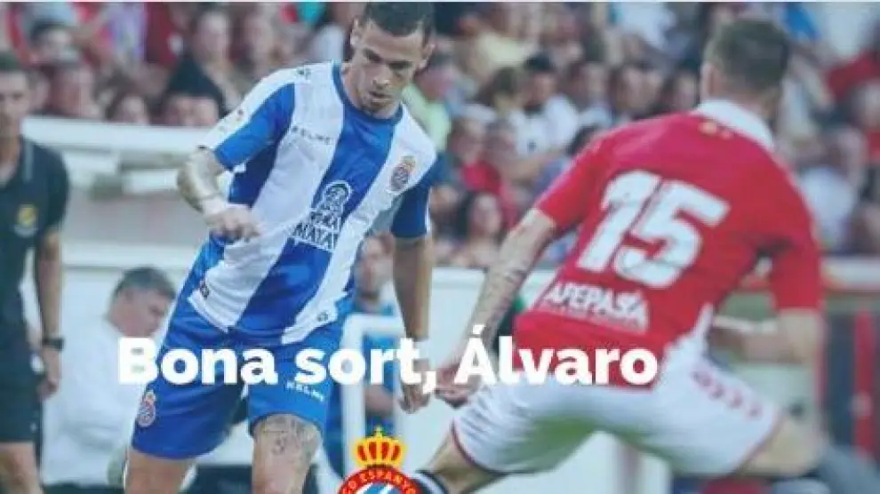 Imagen con la que el RCD Espanyol de Barcelona despide a Álvaro Vázquez en su página web.