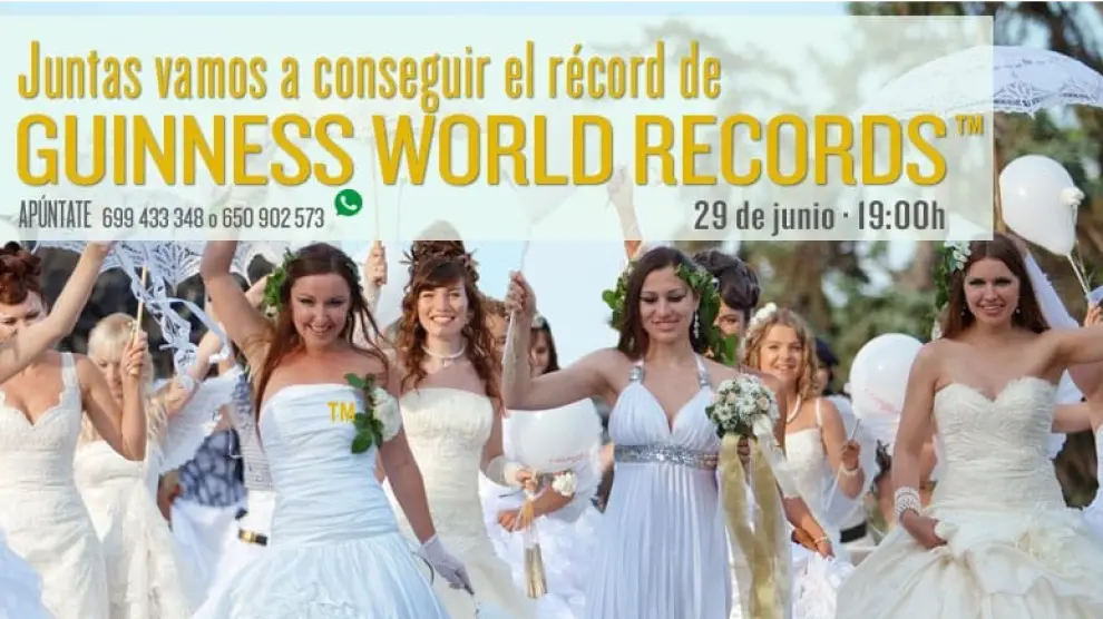 La tienda de moda Sedka Novias en Alicante ha logrado reunir a 1.347 mujeres vestidas de novia.