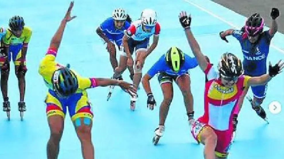 La colombiana Porto y la aragonesa Nerea Langa, en la final de 1.000 sprint.