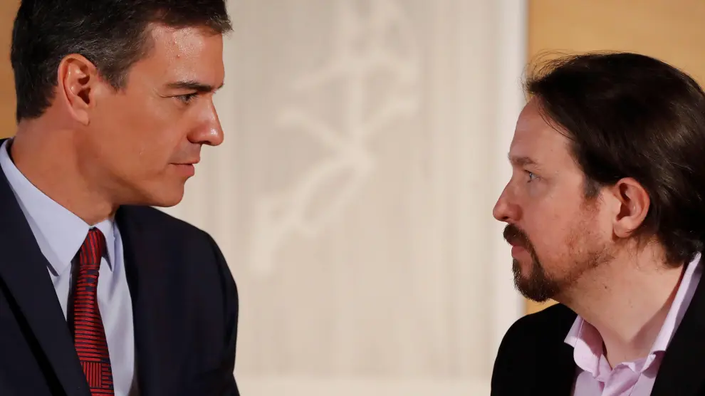 Pedro Sánchez con Pablo Iglesias
