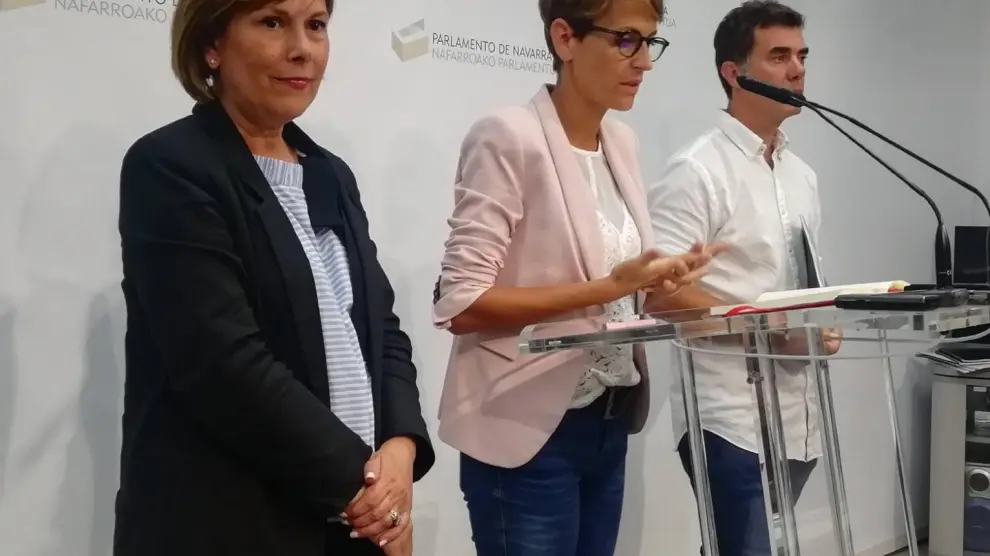 Uxue Barkos, María Chivite y Eduardo Santos explican este viernes el acuerdo en Pamplona para gobernar Navarra