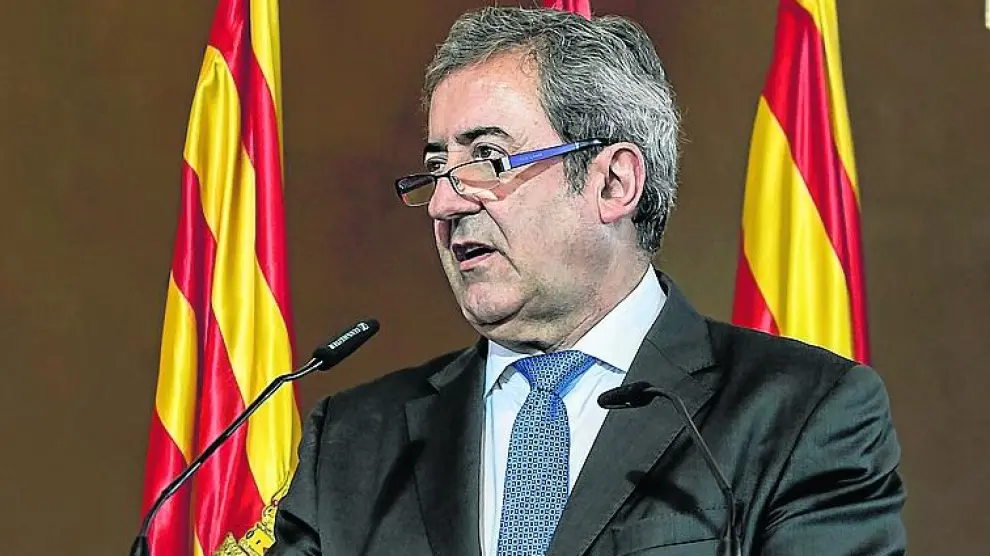 El fiscal Javier Zaragoza, en su discurso del Premio Aragón.