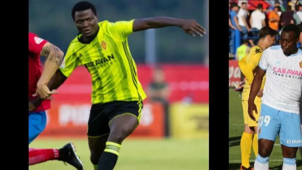 Bikoro (izda.) y Jannick Buyla (dcha.), los dos ecuatoguineanos del Real Zaragoza que han sido llamados por la selección nacional de su país.