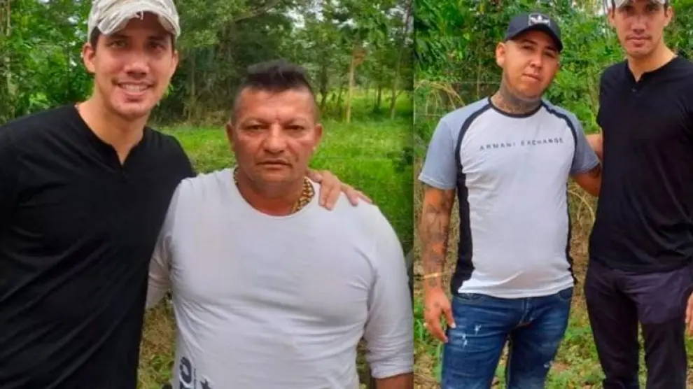 Imágenes de Juan Guaidó con miembros de la banda colombiana de narcotraficantes 'Los rastrojos'.