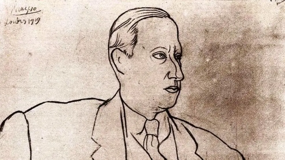 Dibujo ingresco de André Derain (Pablo Picasso, 1919).