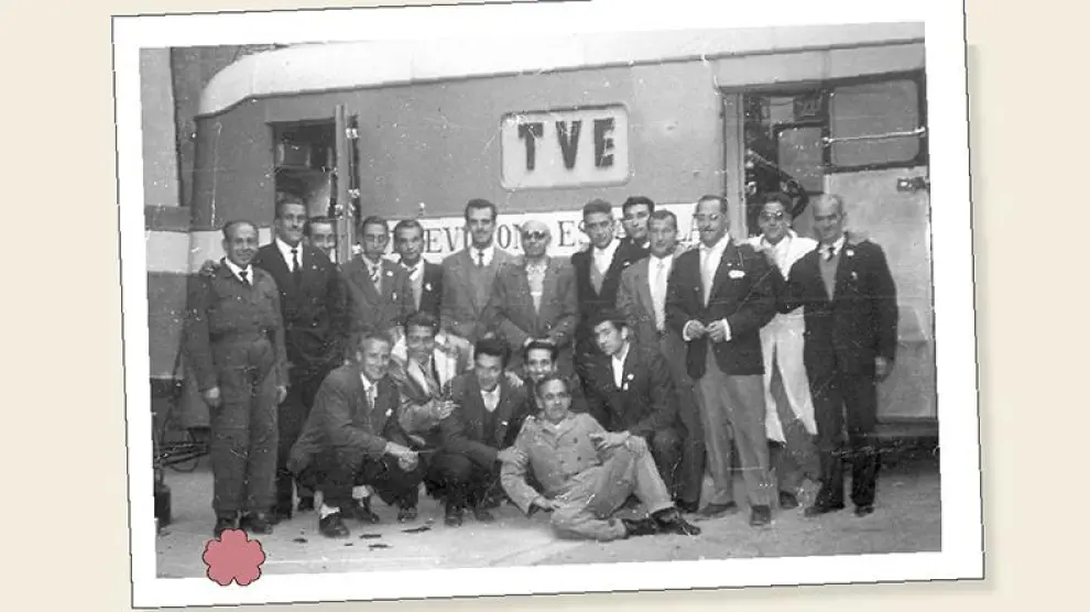 Equipo de RTVE responsable de la retransmisión, en 1958.
