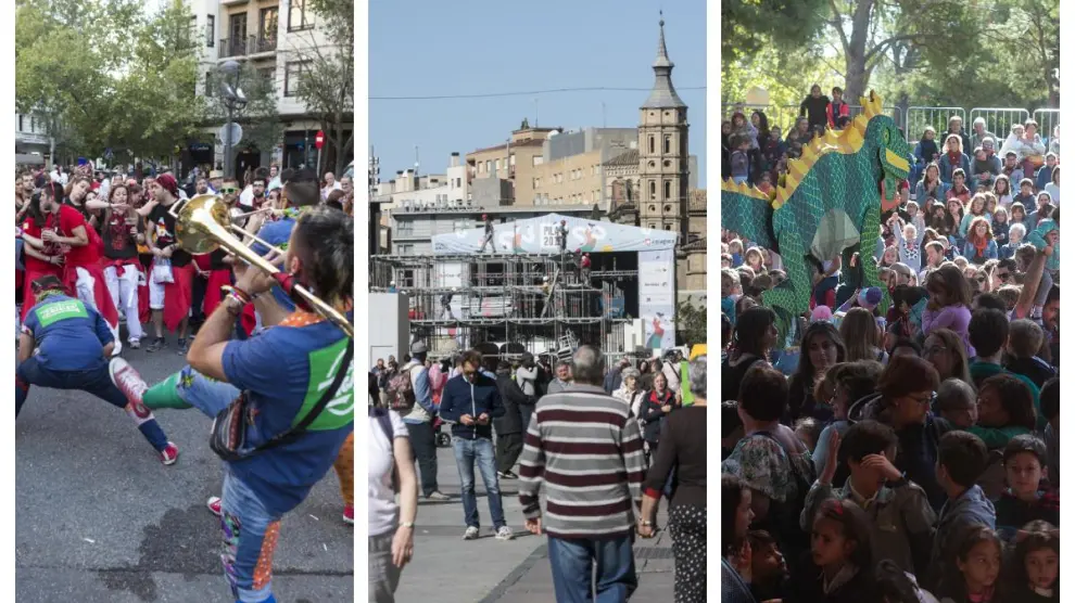 Fiestas del Pilar en las calles de Zaragoza