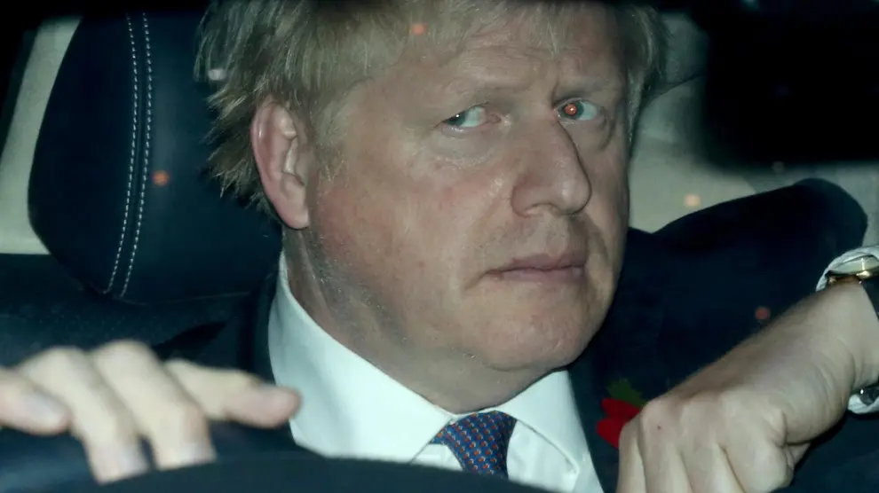Boris Johnson, a su llegada al Parlamento británico.