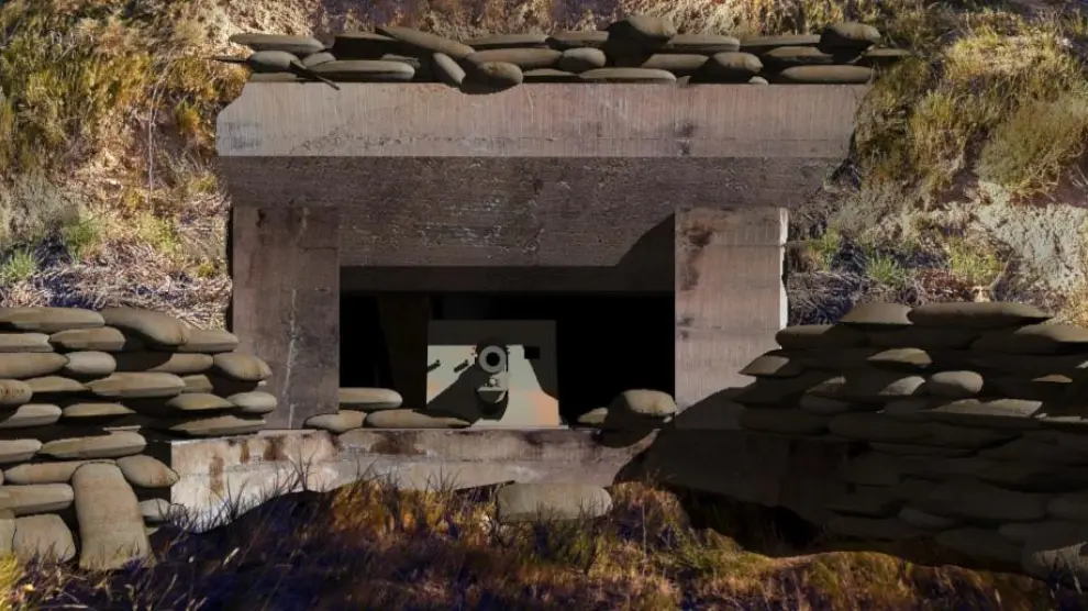 Paseo virtual en Fonz por el emplazamiento artillero de la Guerra Civil.