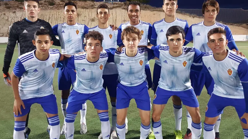 Fútbol. Once inicial del Real Zaragoza Juvenil B.