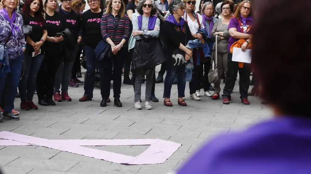 Una concentración contra la violencia de género en Zaragoza en mayo de 2019.