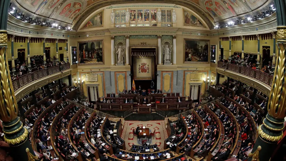 Vista del hemiciclo del Congreso durante el debate de investidura.