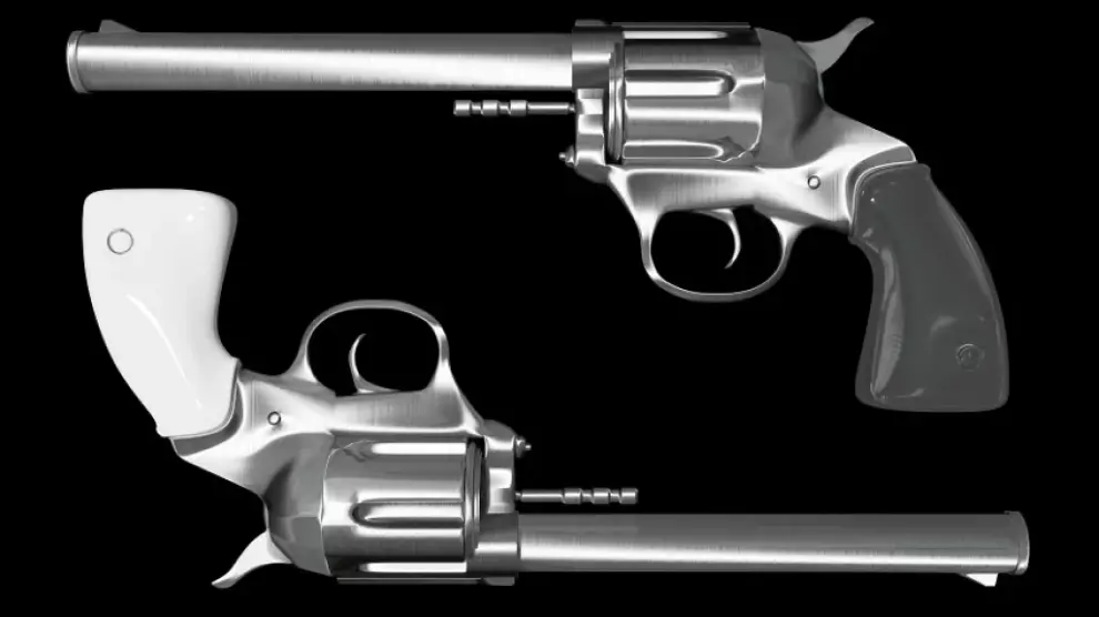 Imagen de archivo de dos pistolas.