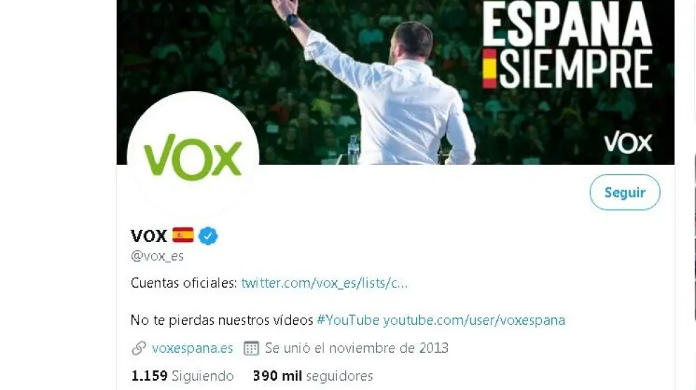 Una imagen de la cuenta de Twitter de Vox.