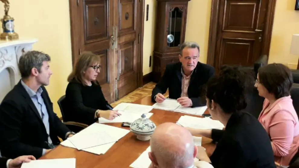 Reunión de la junta de portavoces de la Diputación de Zaragoza