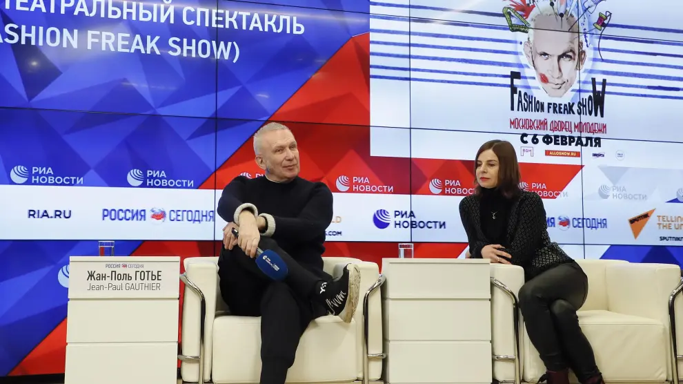 Jean Paul Gaultier, durante la presentación de su espectáculo en Moscú, este miércoles.