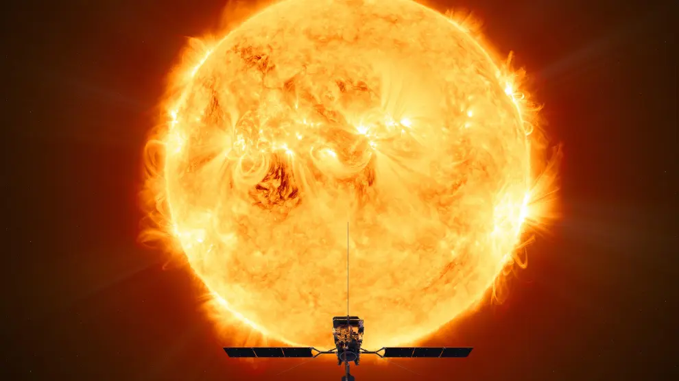 Una ilustración creada por la Agencia Espacial Europea muestra cómo se posicionará la nave en relación al sol.