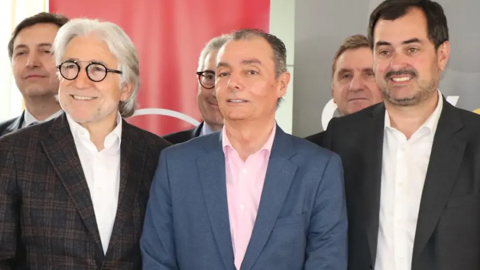 Josep Sánchez Libre, Salvador Navarro y Ricardo Mur, durante la reunión de hoy en Benicarló