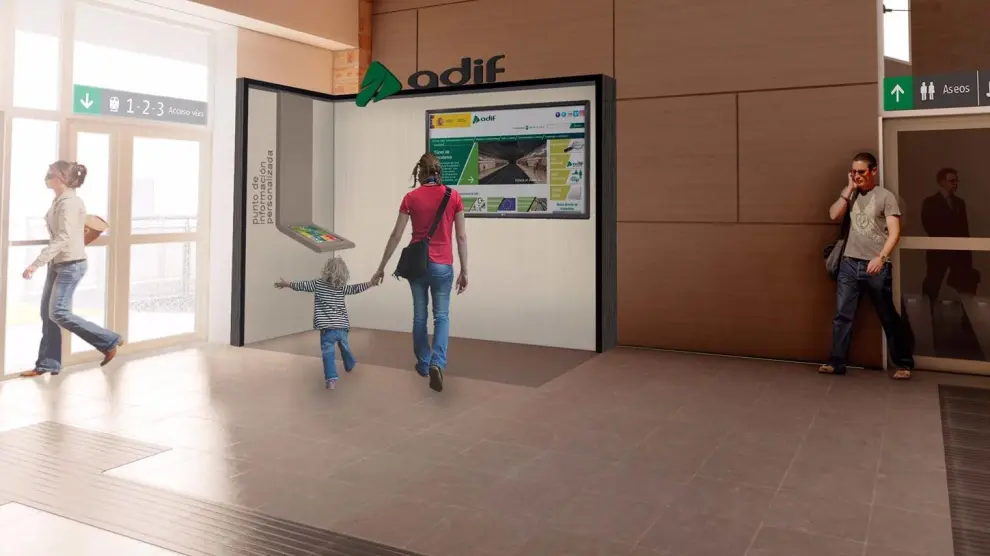 Recreación virtual del nuevo aspecto que ofrecerá la estación de Tardienta tras las obras.