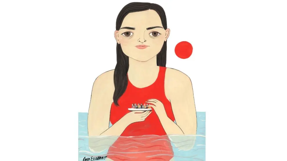 La nadadora y refigiada siria Yusra Mardini, según Coco Escribano.