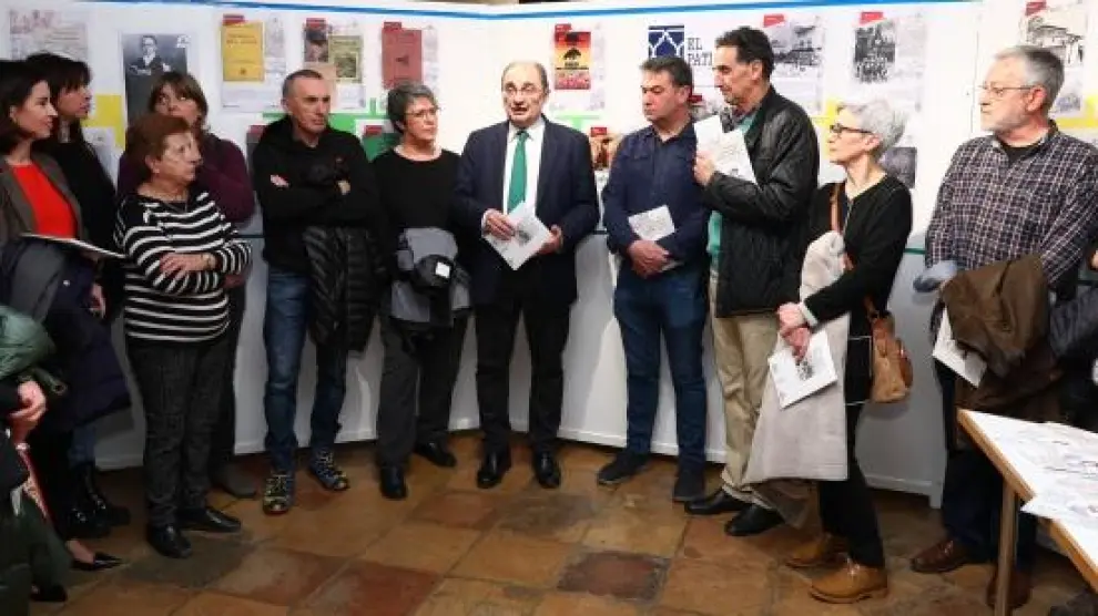 El presidente del Gobierno de Aragón, Javier Lambán, participa en los actos que sirven de colofón a la celebración de las XXI Jornadas sobre la Hi"toria de Tauste, organizadas por la asociación cultura 'El Patiaz'.