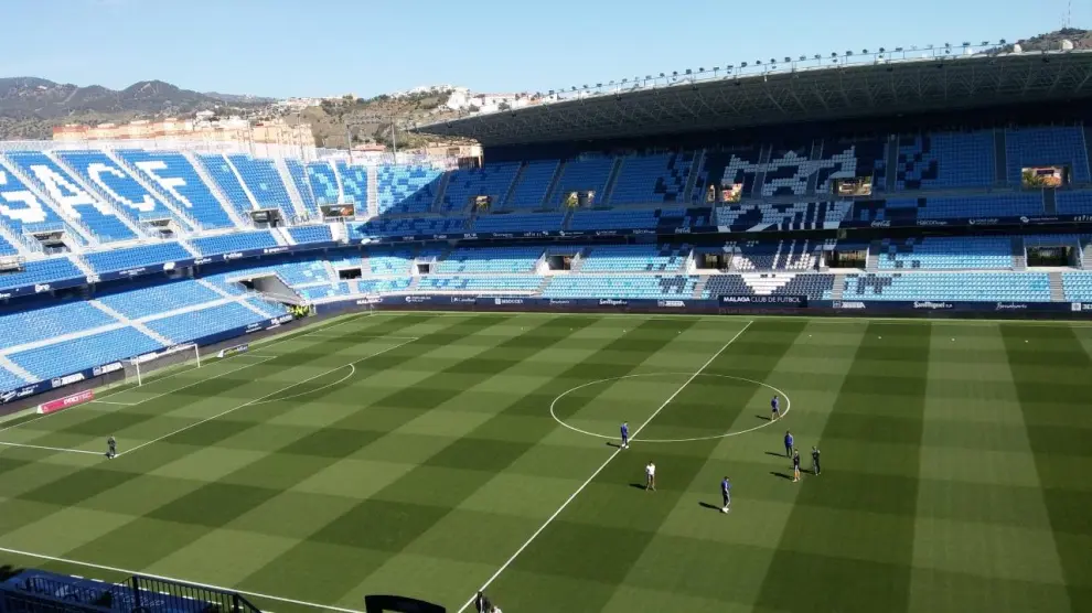 Estadio de La Rosaleda, escenario del partido Málaga-Real Zaragoza