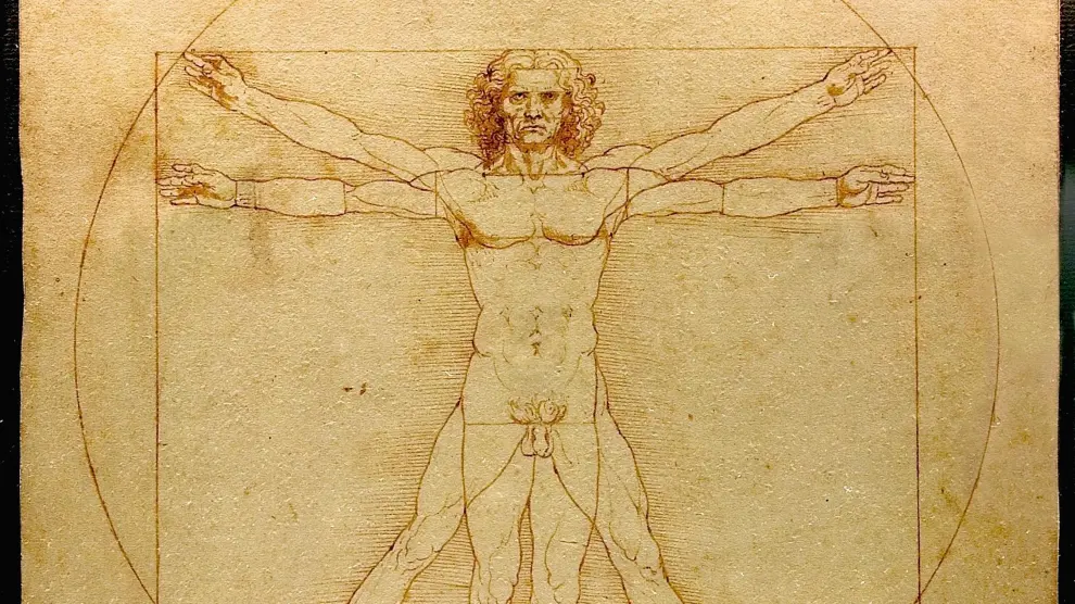En 'El hombre de Vitrubio', Leonardo inscribe a un hombre en un cuadrado y en un círculo a la vez