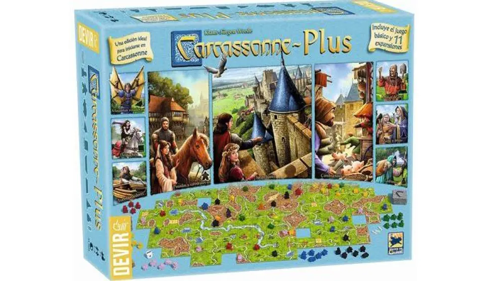 Carcassonne Plus, el juego básico con 11 expansiones.