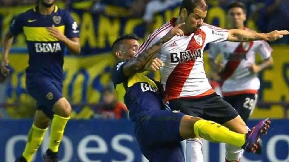 Un lance del partido Boca Juniors-River Plate de la última liga argentina.