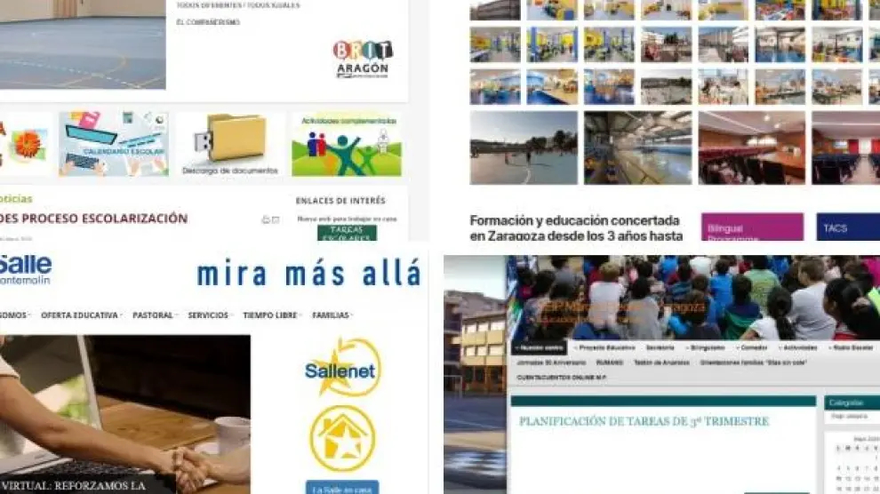Páginas web de distintos colegios de Zaragoza