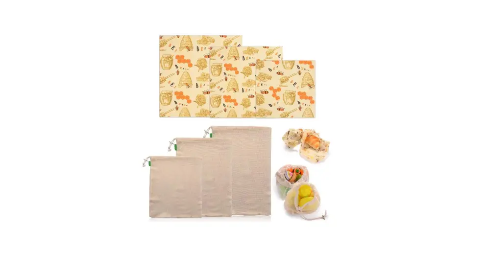 Este kit incluye tres papeles de cera de abeja y tres bolsas.