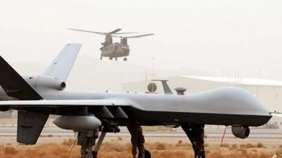 UAV Reaper de la Fuerza Aérea británica desplegado en Afganistán.