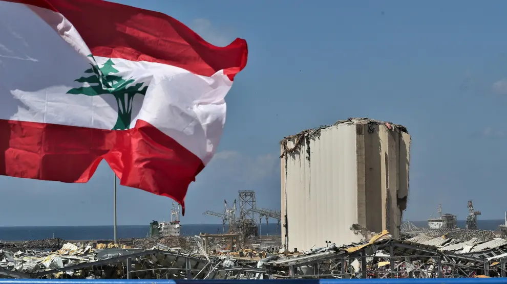 El puerto de Beirut, unos días después de la explosión.