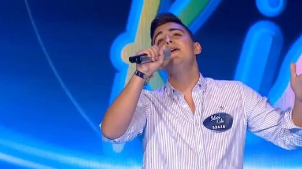 Juanjo Bona, cantante de 15 años de Magallón, participante en el concurso Idol Kids