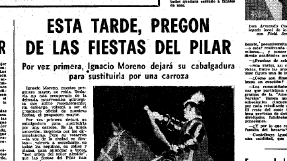 Ignacio Moreno, anunciando las fiestas a caballo.